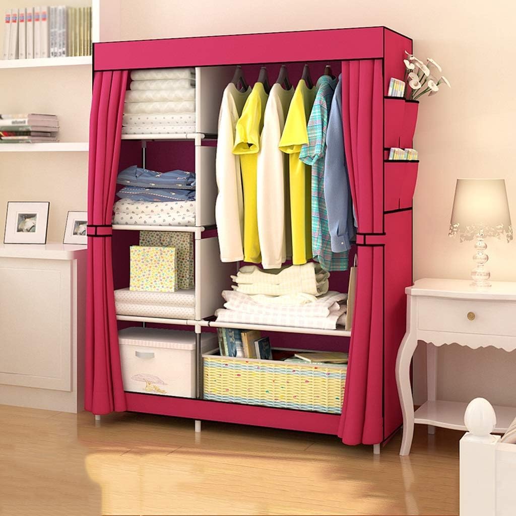 Kuber Industries Foldable Wardrobe for Clothes|Non Woven 2 Door Portable Clothes Rack|4 Shelves Almirah for Clothes (Maroon) (B0CFFSP3DL) Amazon Price History, Amazon Price Tracker
