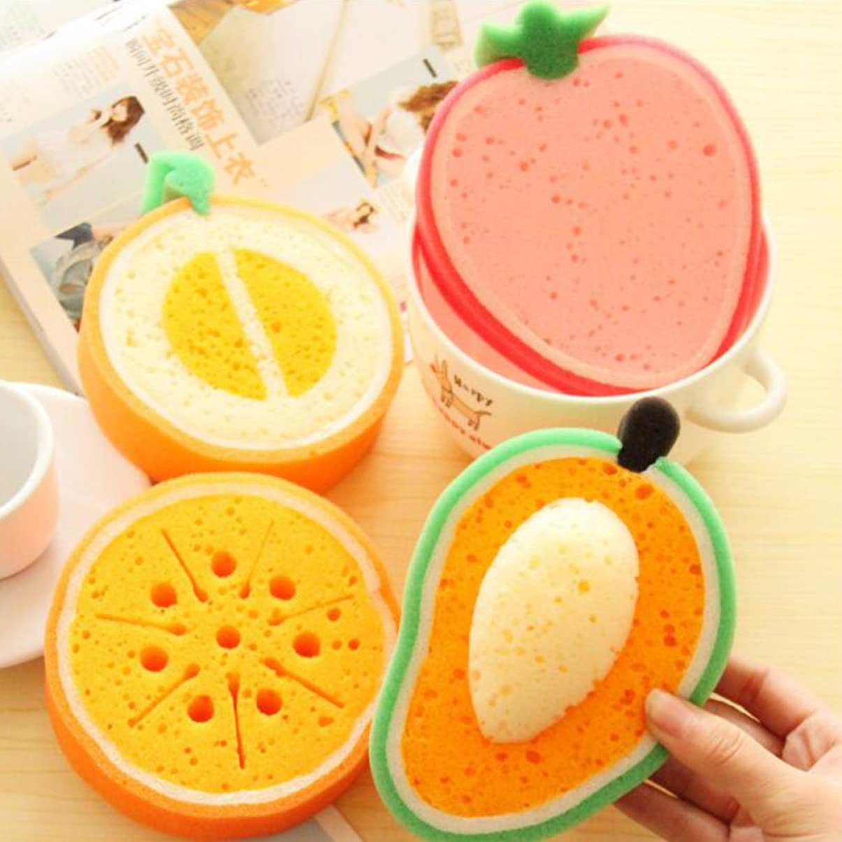 Healeved 12 Piezas esponja de ducha creativa esponja de baño natural esponjas para el cuerpo esponjas naturales esponjas corporales depuradores espesar Estropajo Corea del Sur