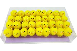 36-Pack Yellow Mini Chicks for Festive Spring Decor - 1.35" Tall Chenille...