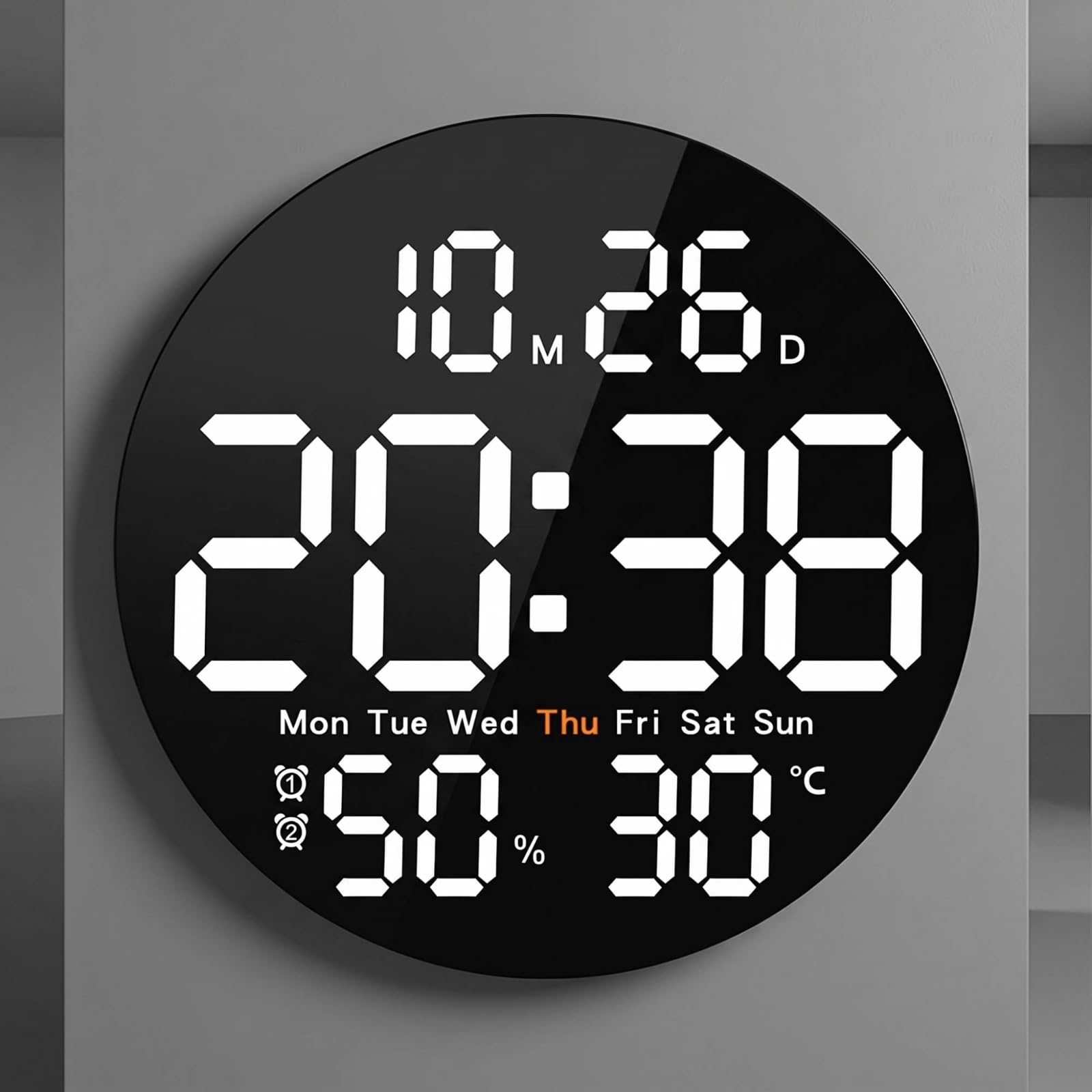 Orologio da Parete Digitale Grande Orologio Digitale con Temperatura Leggibile per Ufficio