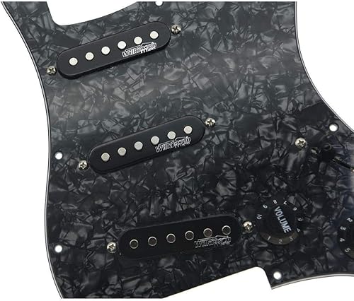 Miniatura 6 de KAISH Golpeador de guitarra eléctrica perla negra precableado con pastillas Wilkinson para FD Stratocaster de EE. UU.México