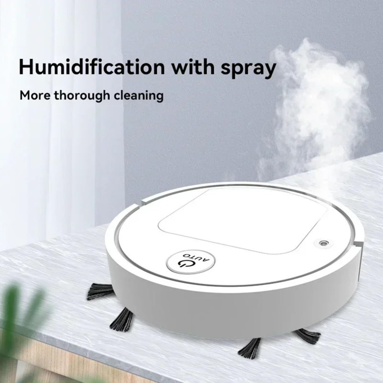Robot aspirapolvere 5 in 1 con pulizia e purificazione dell'aria, navigazione intelligente per la pulizia del pavimento domestico, controllo app, forte aspirazione, nero (aggiornamento