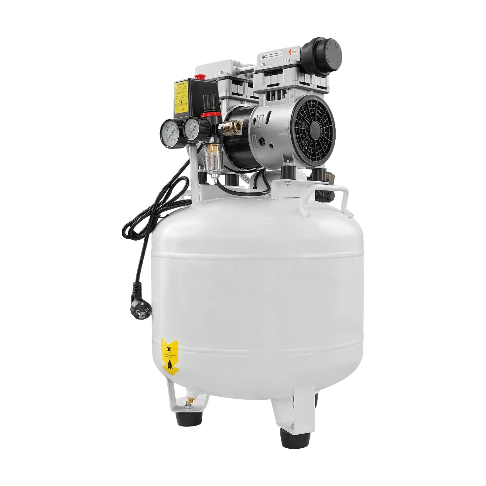 Sprężarka powietrza, 40 l, bezolejowa sprężarka sprężonego powietrza, 8 bar, 750 W, podwójny manometr, separator oleju i wody, do warsztatu, samochodu, farba w sprayu