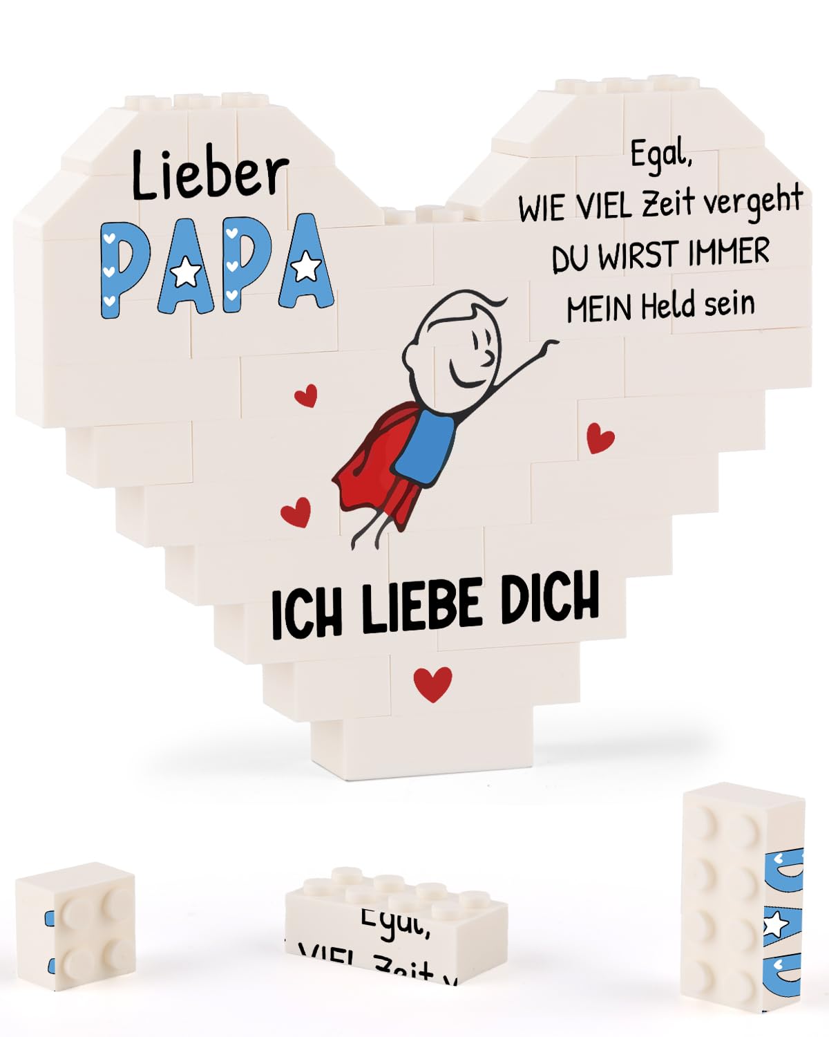 Blumuze Vatertagsgeschenke für Papa Geschenk, Herzförmige Dekoschild Geschenke für Papa,Papa Geschenk Geburtstag,Weihnachten Geburtstagsgeschenk für Papa,Beste Vater Geschenkidee