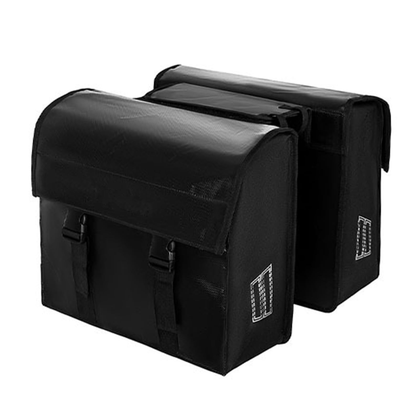 Fahrradtaschen für Gepäckträger 2 ER Set 45L Fahrradtasche Doppeltasche Wasserdicht Gepäckträgertaschen mit Reflektoren, Doppelpacktasche Fahrrad Tasche für Mountainbike Rennrad (Schwarz)