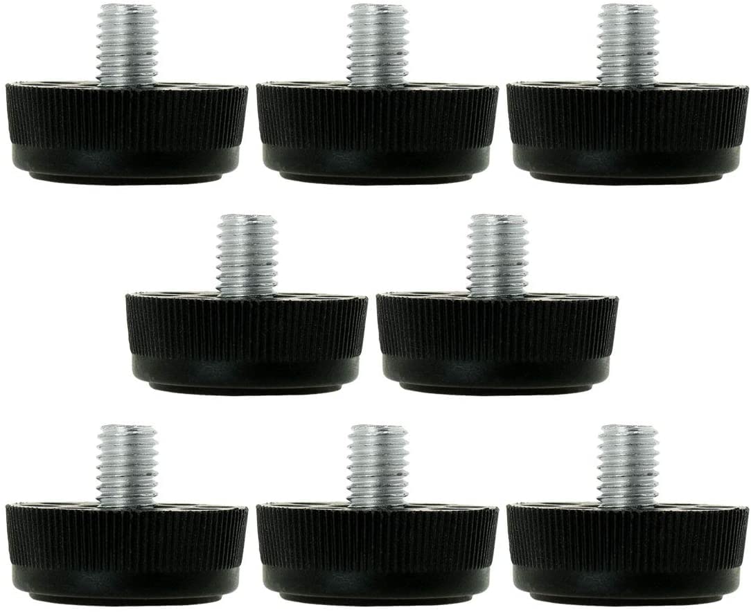 M8 x 10 30mm Leveling Feet Adjustable Leveler Threaded Floor Protector Cover for Furniture Leg 8 Pack