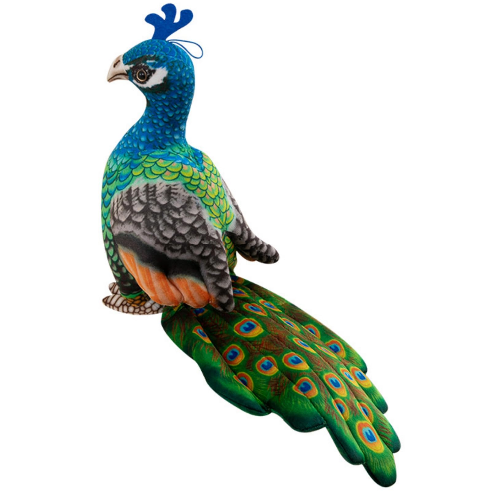 Realistic Peacock Plush -9.84'' Blue Peacock Stuffed Animal - Plushy and Squishy Pillow