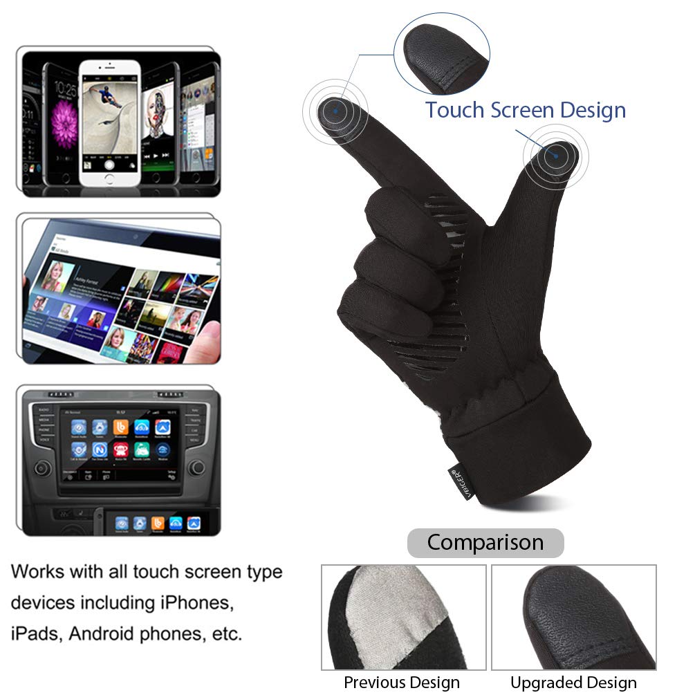 Guanti Uomo In Pelle Con Touchscreen - Antivento, Termici, Per Motocicismo, Ciclismo E Inverno