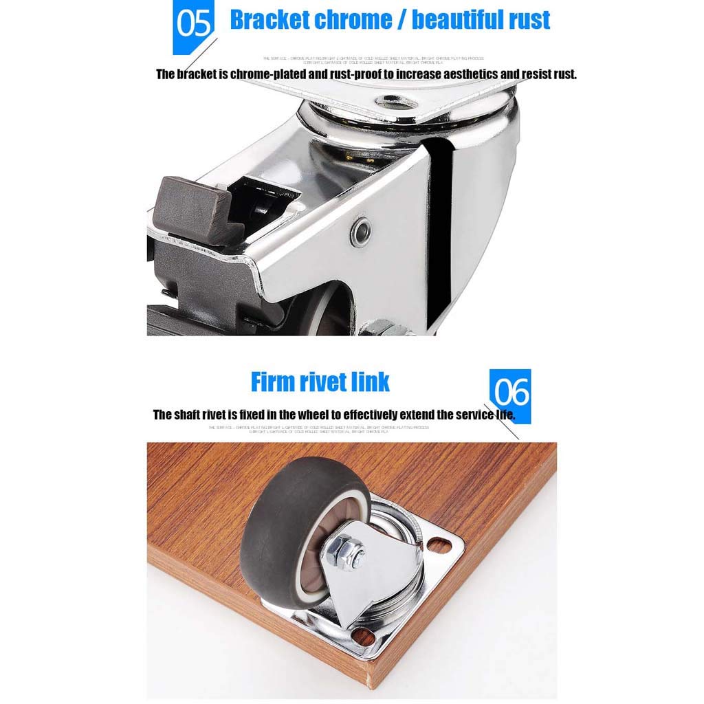ZX @ Casters Furniture Coffee Table Cupboard 3-Inch Damping Wheel