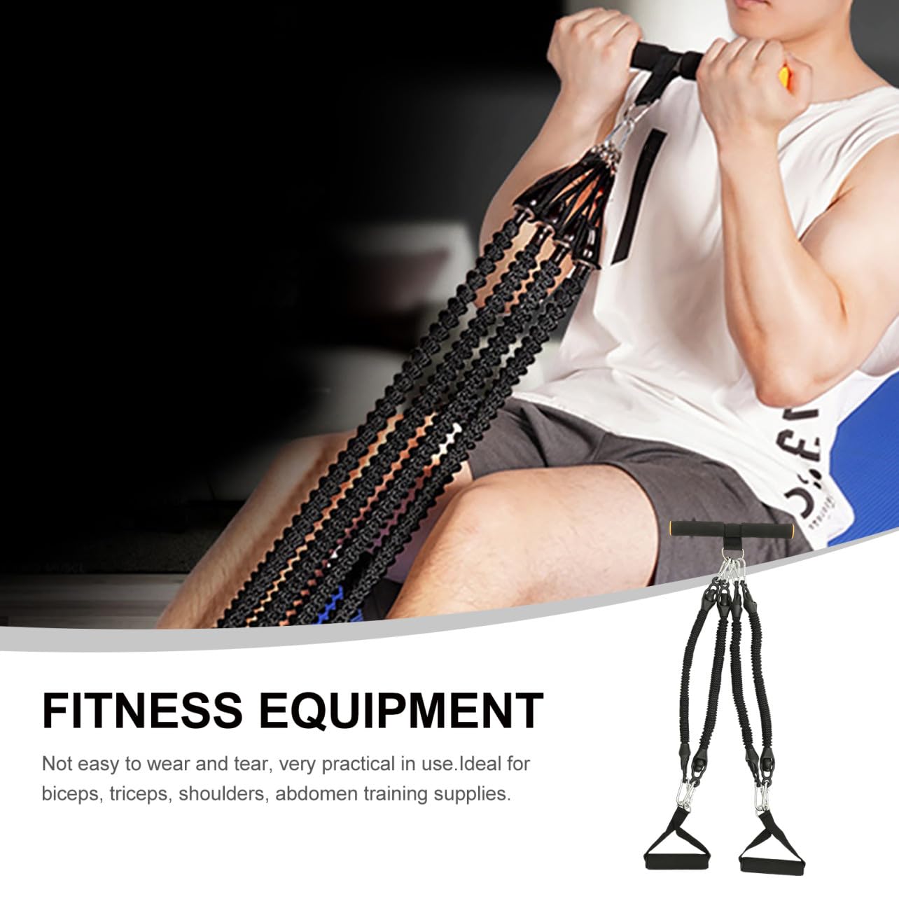 Gatuida Corda Elastica Pedali per Allenamento Tricipiti e Bicipiti, Attrezzo Fitness per Modellamento Corpo in Pte e Schiuma, per Palestra Domestica