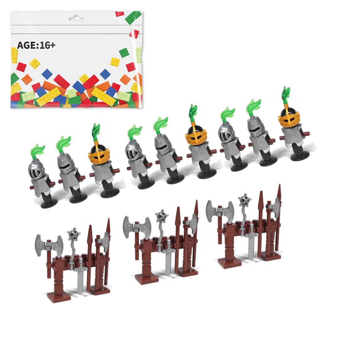 Medieval Weapon Armor Knights Soldiers Helmet Building Block Military Weapons Accessories Kit, MOC Bricks Parts Toys Sets for Boys (156 Pieces), DM036BCPQ911YHP3VXKY45JKN