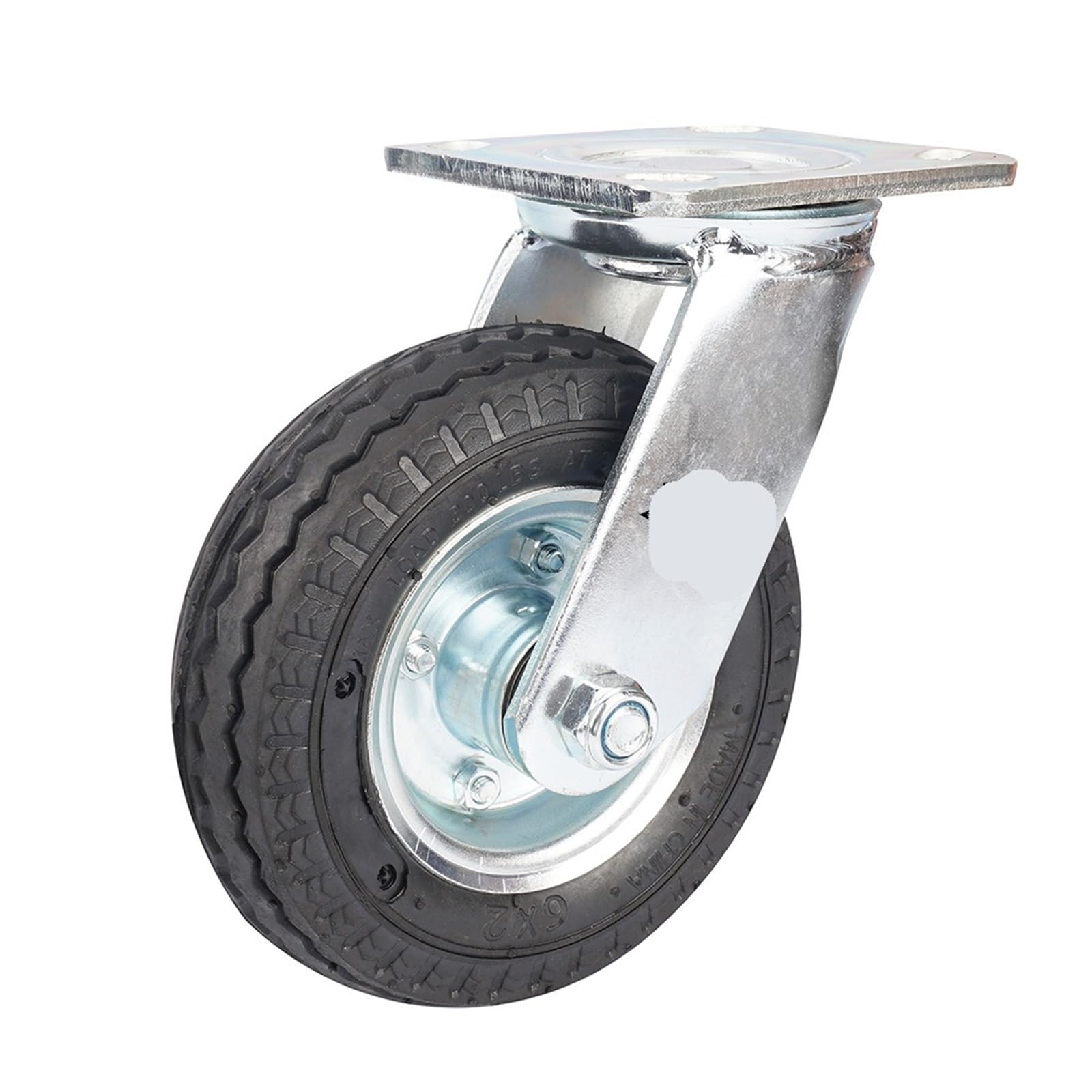 MXXDMOPD 1 Piece 6-inch Galvanized Inflatable Rubber Swivel air wear-Resistant Hotel Luggage Trolley Caster