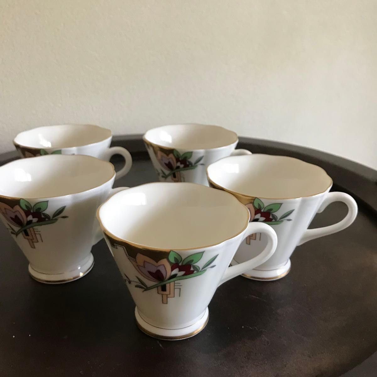 【リブラ店】たち吉　コーヒーセット　十草　5客 たち吉 コーヒーカップ 十草 未使用 濃紺 ネイビー カップ&ソーサー 5