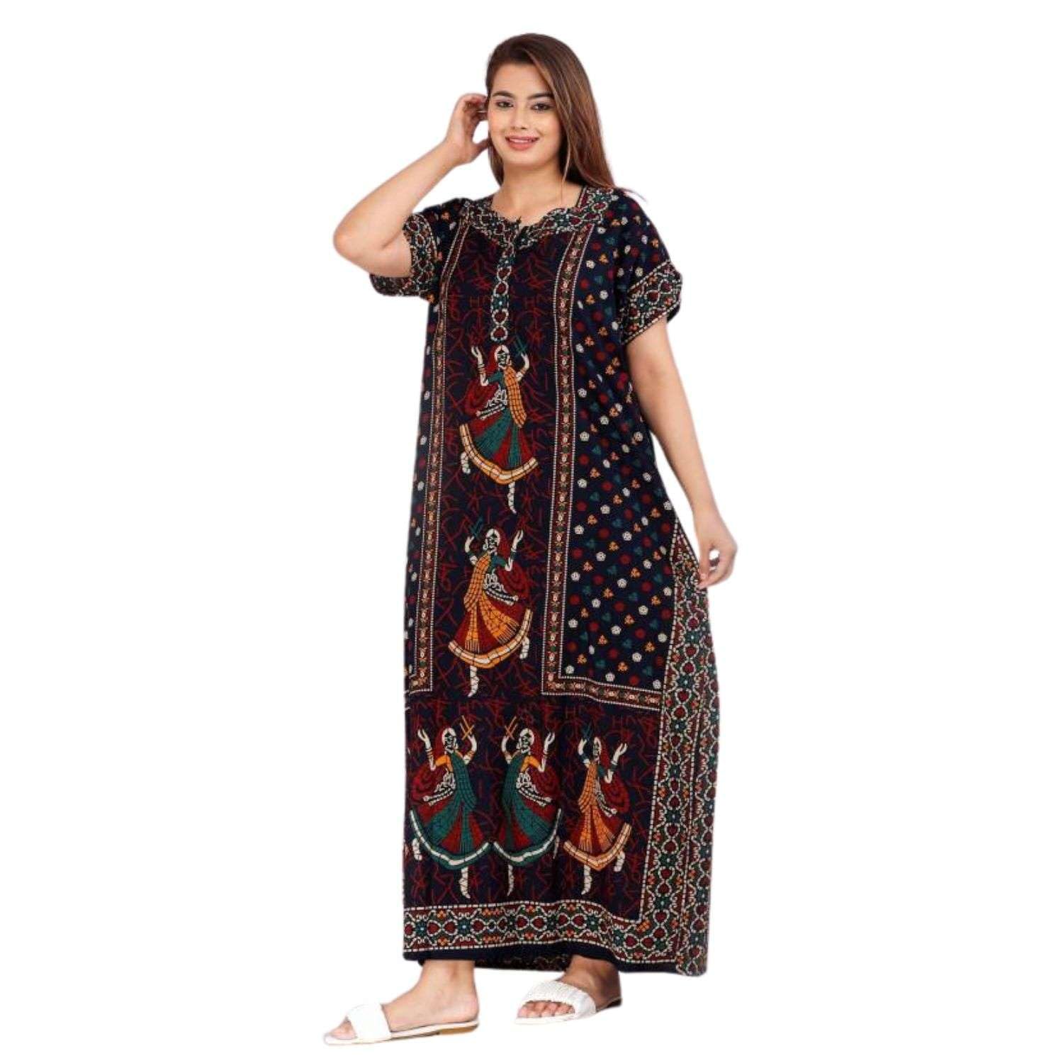 Women Flower Printed Casual Wear Cotton Nighty / Gown_MFNT5011-image-28