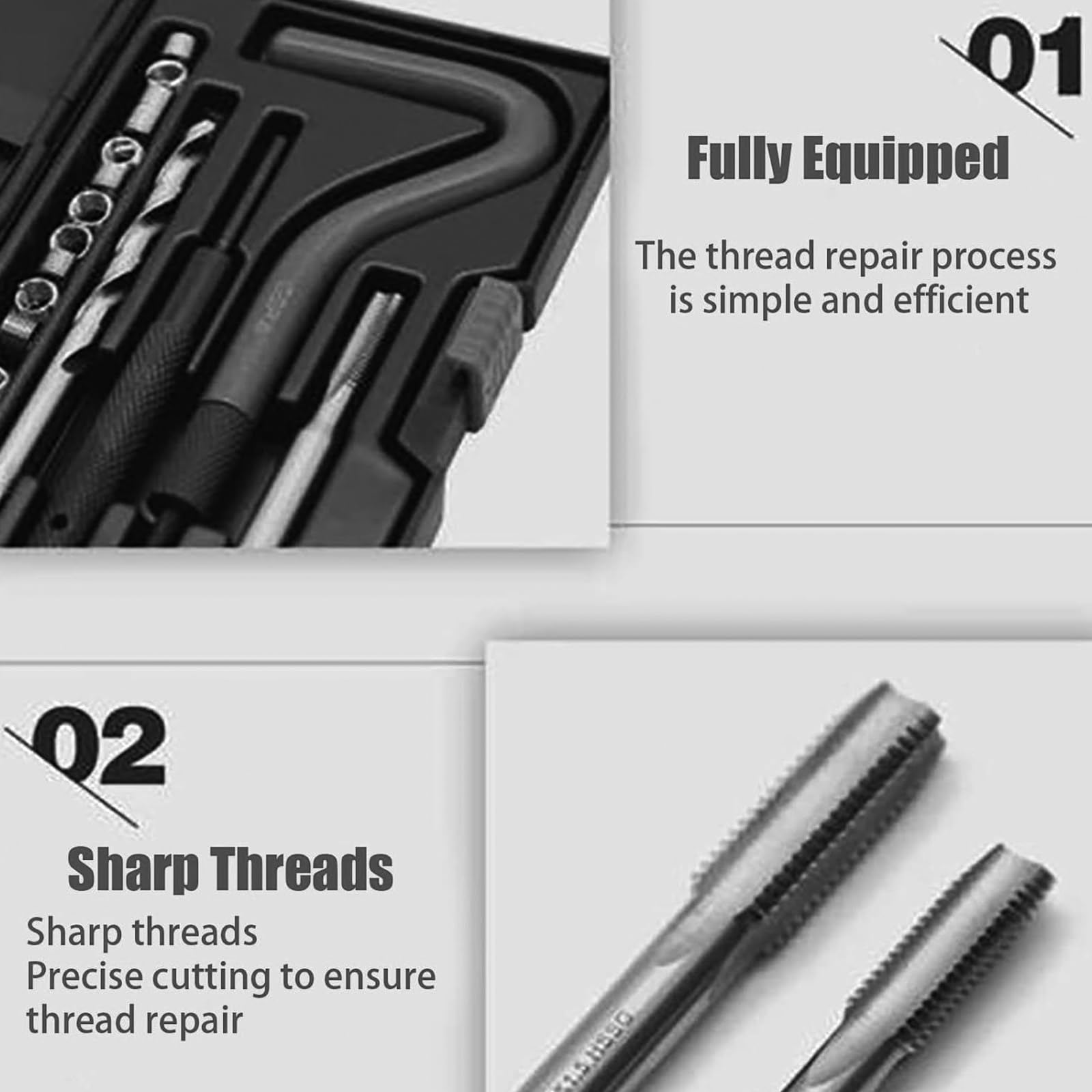 Saipor Kit Di Riparazione Filettatura M5 X 0,8 Mm, 30 Pezzi, In Acciaio Inox, Kit