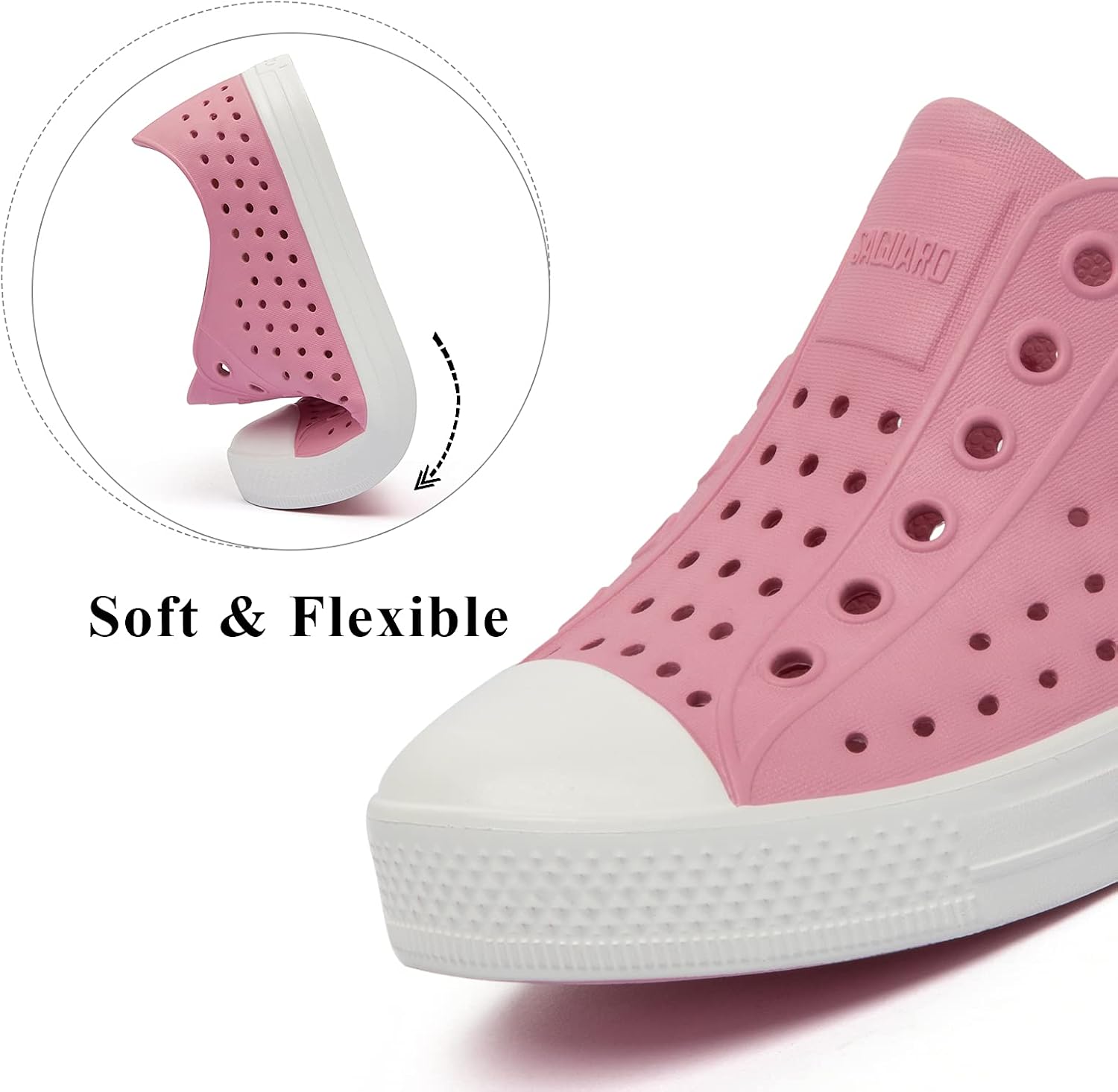 Saguaro Girls Boys Garden Clogs Kids Outdoor Beach Shoe Quick Dry Anti Slip Water Shoes Coral Pink