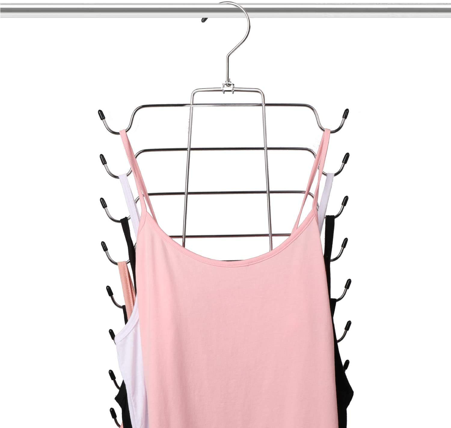Folding Space Saving Clothes Hangers Closet Organiser Stainless Steel Clothes Hanger Wardrobe Storage Cabinet for Tank Tops, Cami, BHS