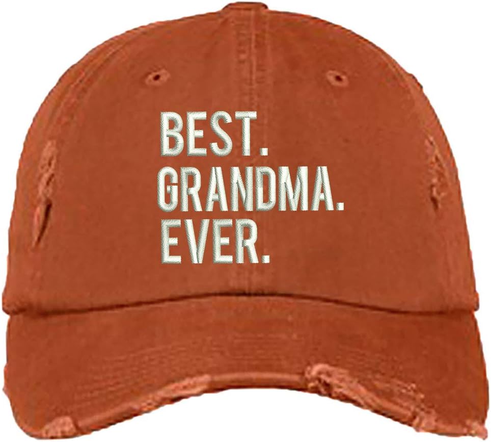 Best Grandma Ever Distressed Baseball Cap - Unisex Baseball Cap
