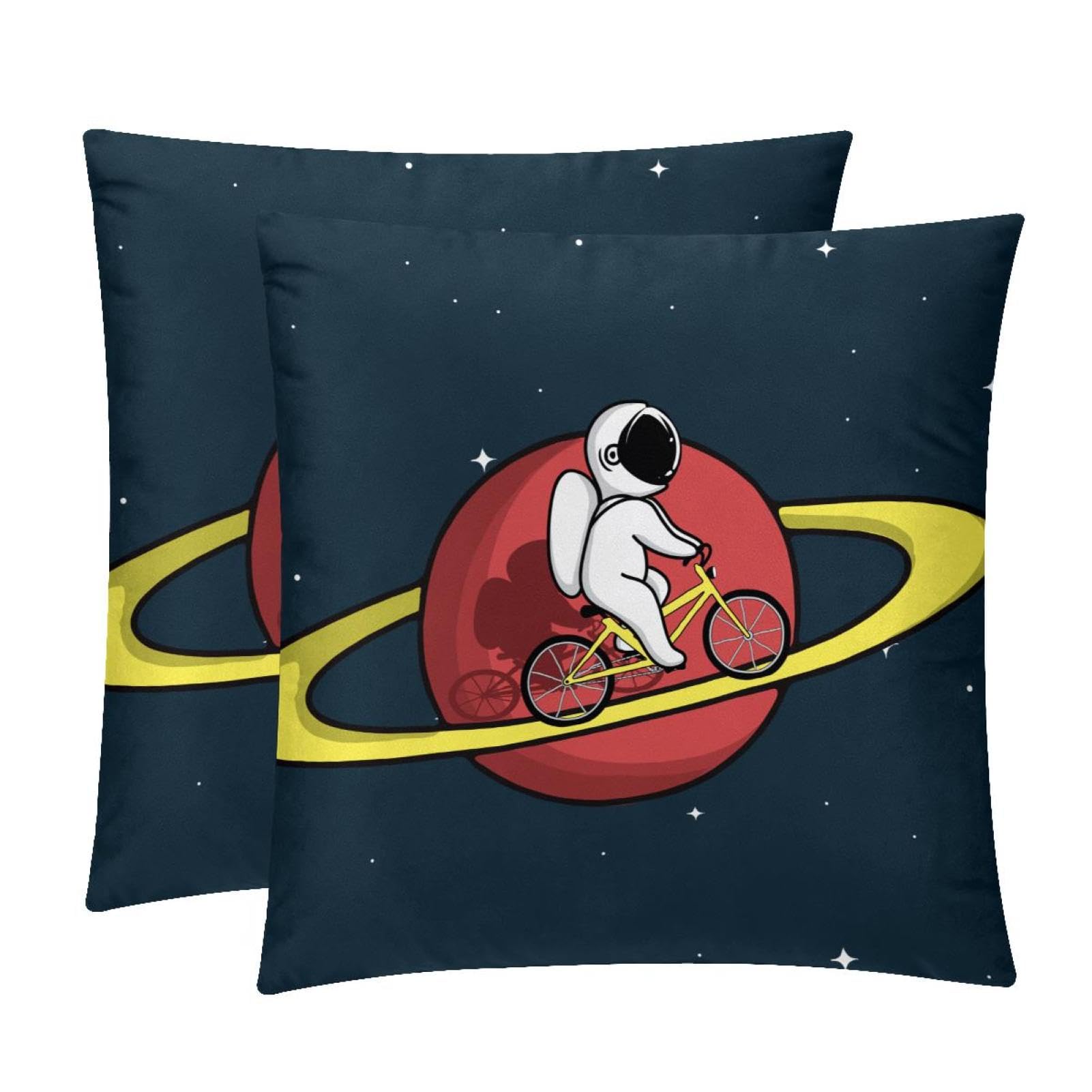 TDGKPZ Space Planet Throw Pillow Cases 2 Pack Pillowcases Zipper Cushion Covers For Bedroom Living Room 40x40cm