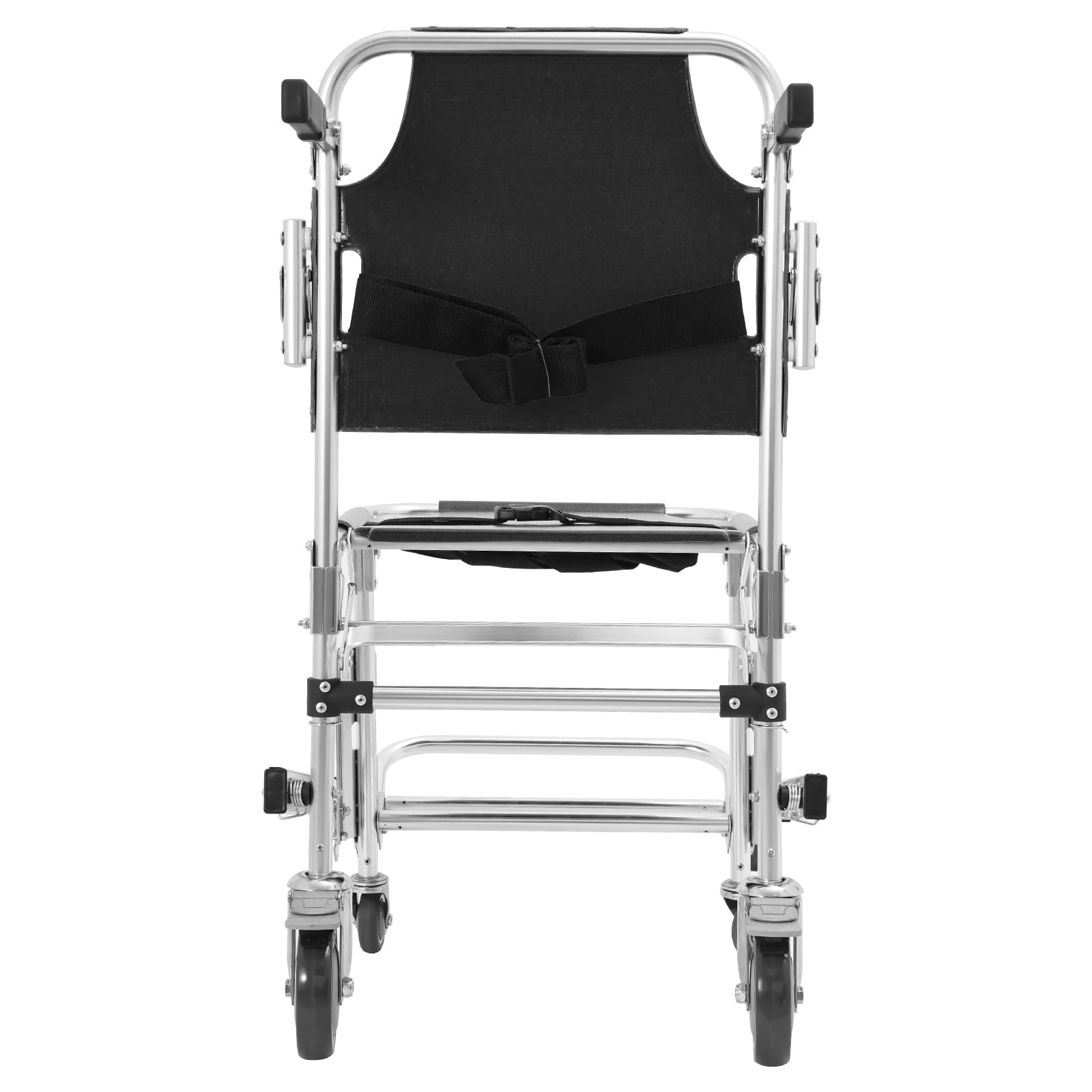 Silla de escalera de aleación de aluminio negra, silla plegable de evacuación, para bomberos rescate al aire libre, centro de primeros auxilios 52 x 100 x 93 cm