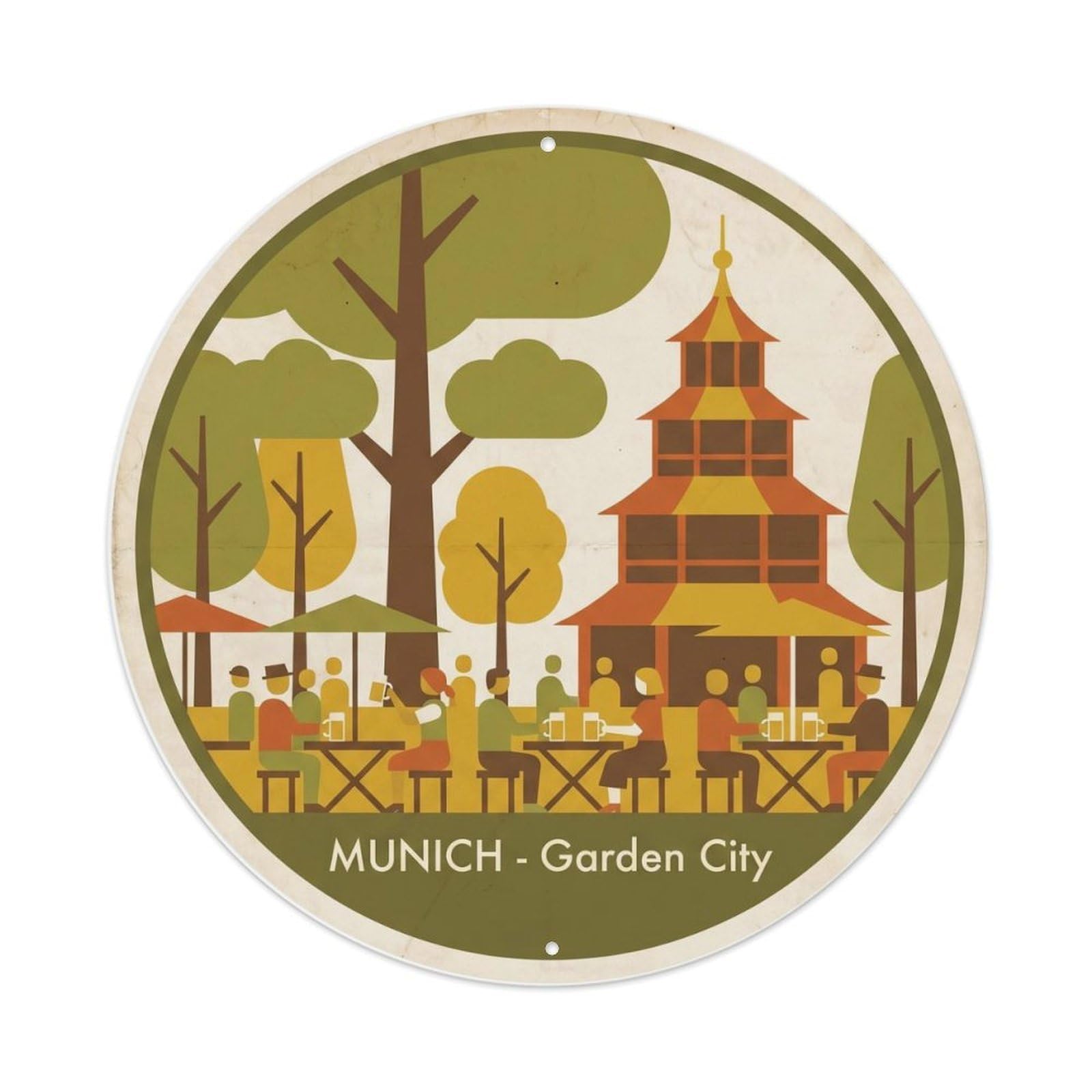 Fqnyr Style Vintage Travel Garden City Germany Metal Tin Sign