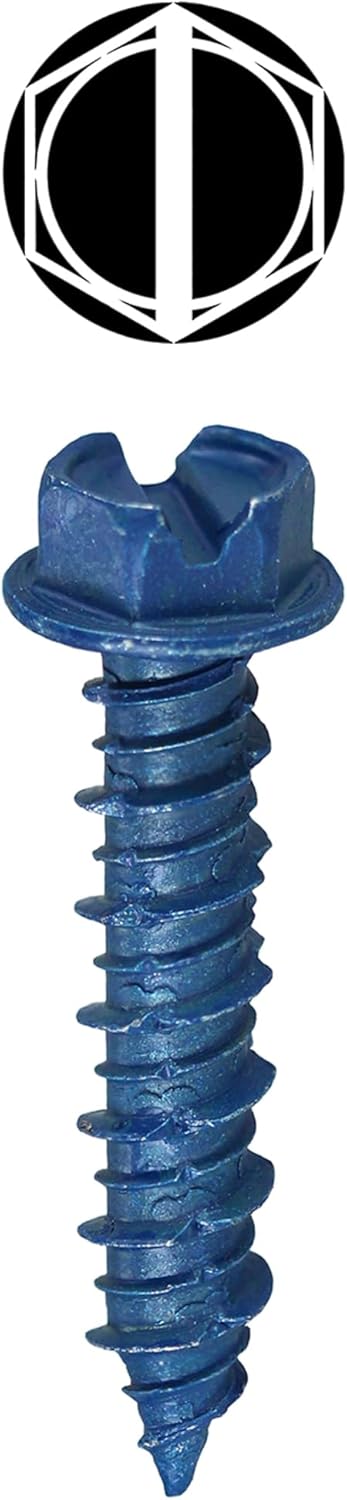 L.H. Dottie 36H134 Concrete Anchor System, Hex Head Slotted, 3/16-Inch Diameter by 1-3/4-Inch Length, Ceramic Coated Blue, 100-Pack