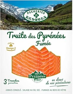 Pêcheries Basques Truite des Pyrénées fumée x3 tranches 90g