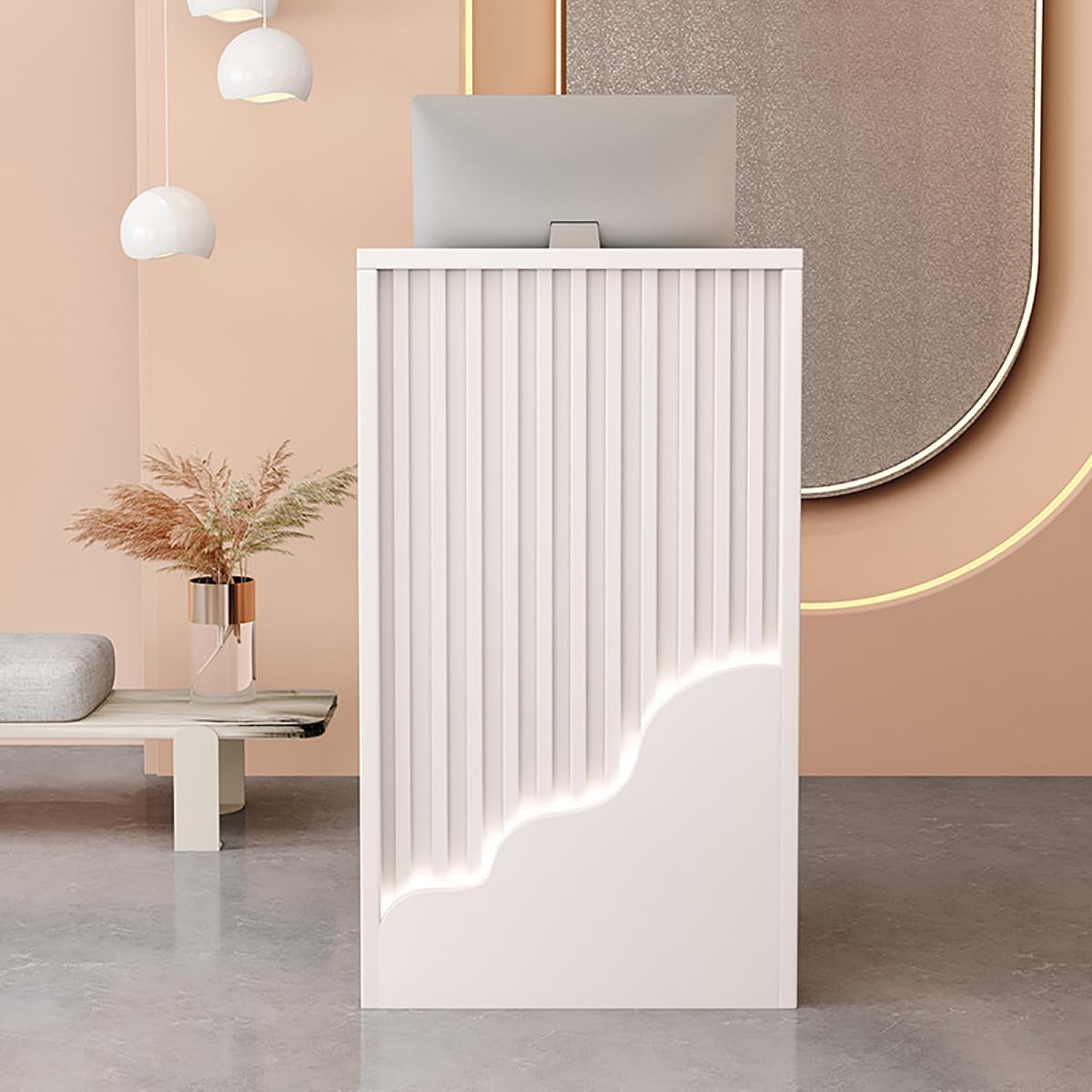 Bancone Reception Moderno - Con Cassetti Bloccabili, 100-140cm - Foto 8