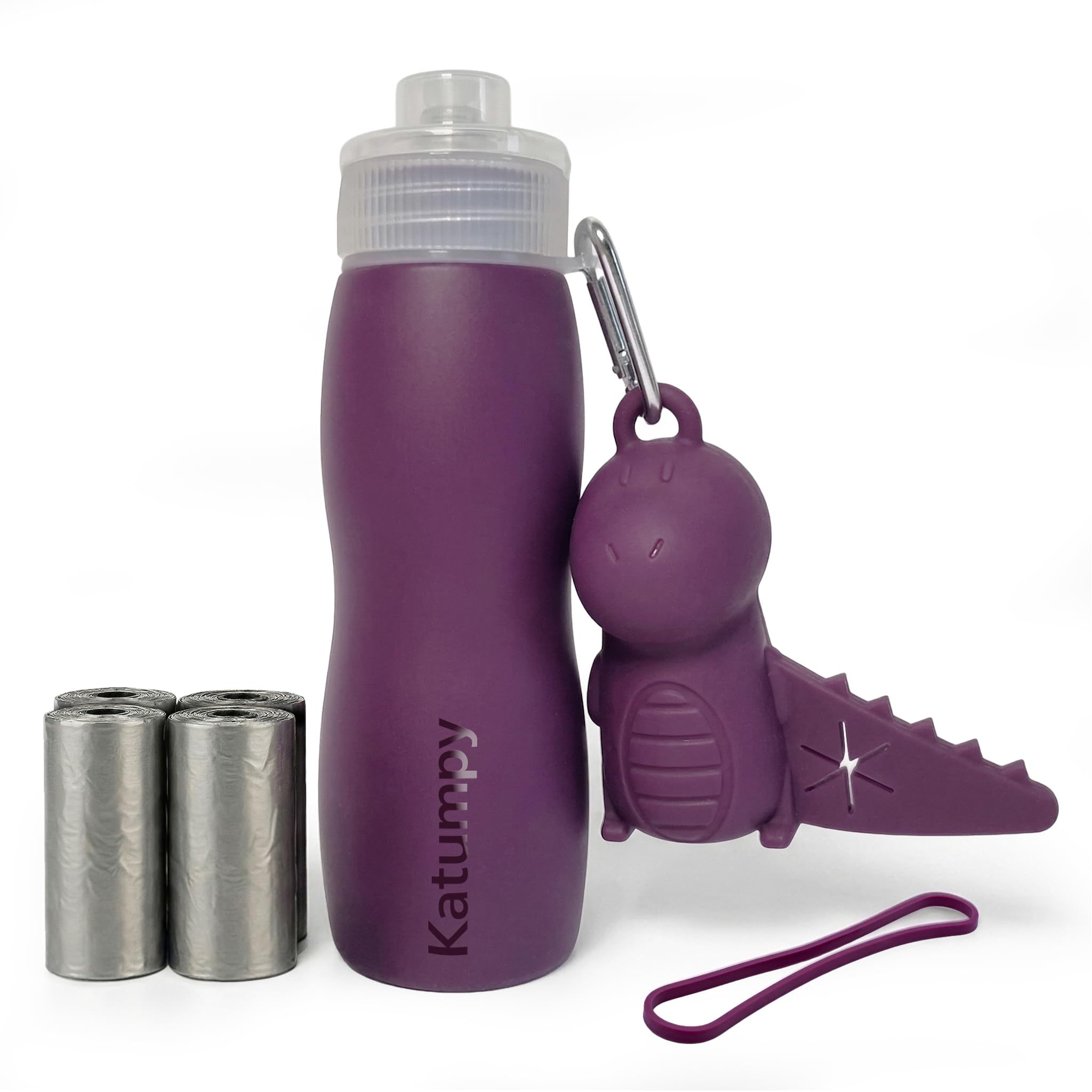 Set per la pulizia della bottiglia Pipi Cane | Bottiglia in silicone pieghevole, portatile e antigoccia da 400 ml | Include dispenser per sacchetti usati e 4 rotoli di sacchetti per cani |