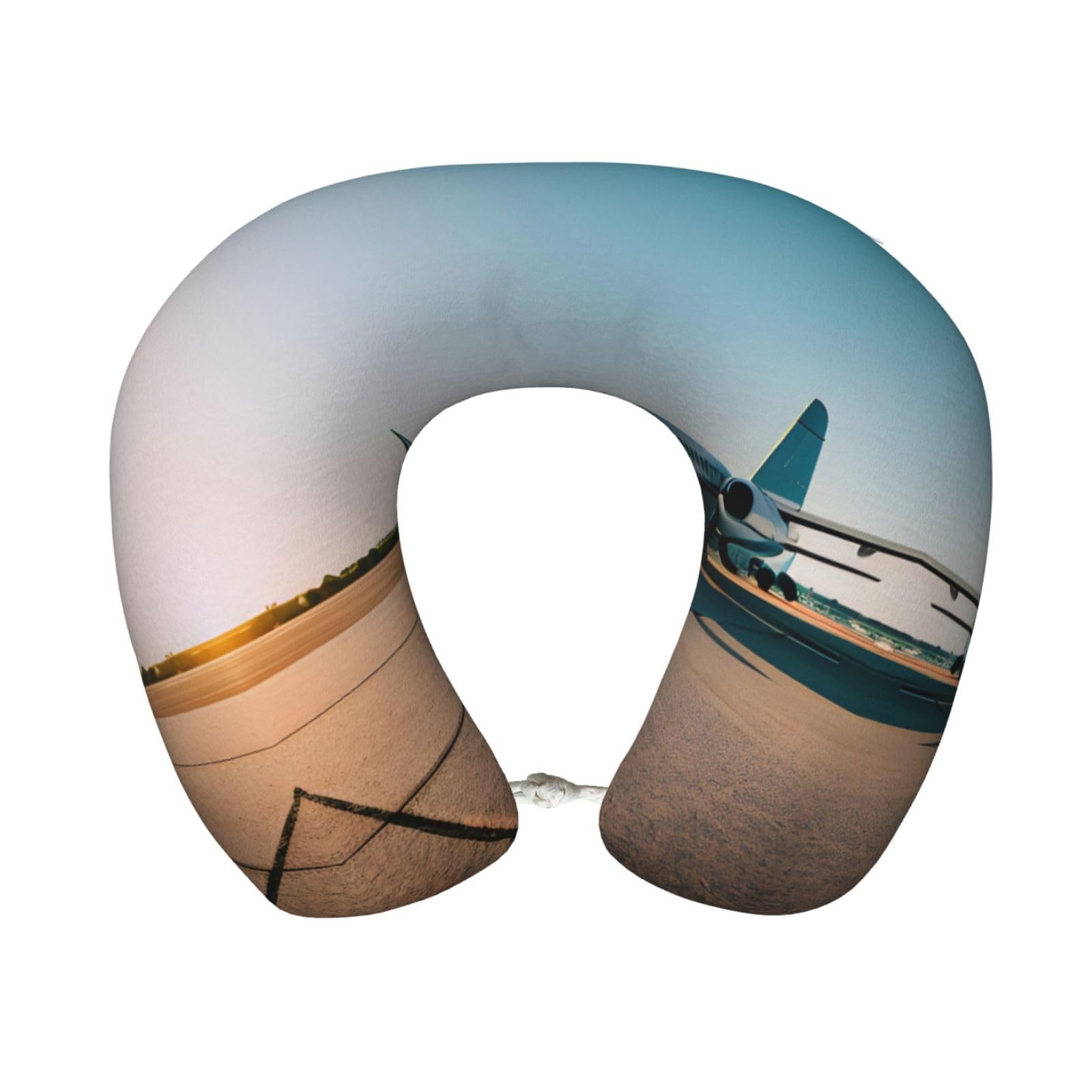 XingFox Airplane Print Custom U-Shaped Travel Pillow,Memory Foam Cervical Neck Pillow,for Napping,Plane,Car,Home,Office