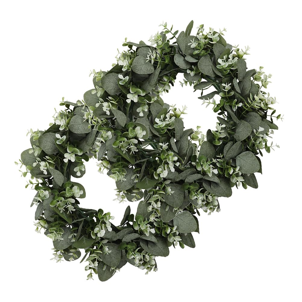 Couronne eucalyptus artificielle pour porte entrée et déco murale de salon