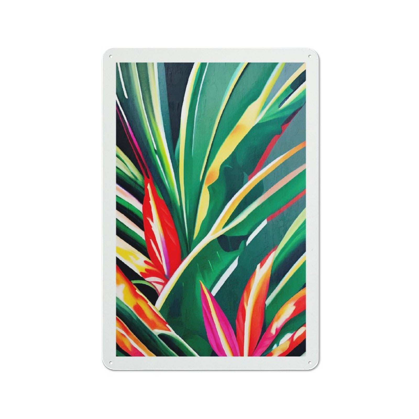 Junmoney Style-1 Colorful Wildlife Artwork Decorative Metal Sign 30X20cm, Country Style Bistro Wall Plaque For Kitchen, Cafe, Pantry Or Dining Room