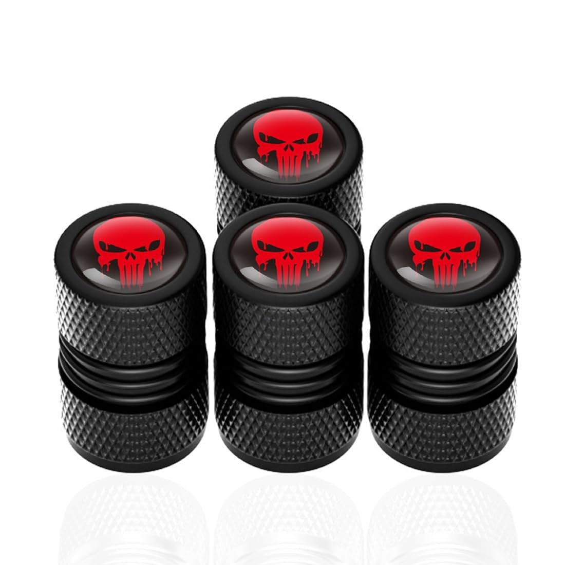 Bouchons De Tige De Valve De Pneus Universels, 4 Pièces, Style Crâne De Voiture, Capuchon De Valve à Noyau En Cuivre Antirouille Pour Moto, Vélo, Couvercles De Pneus De Roue De Voiture