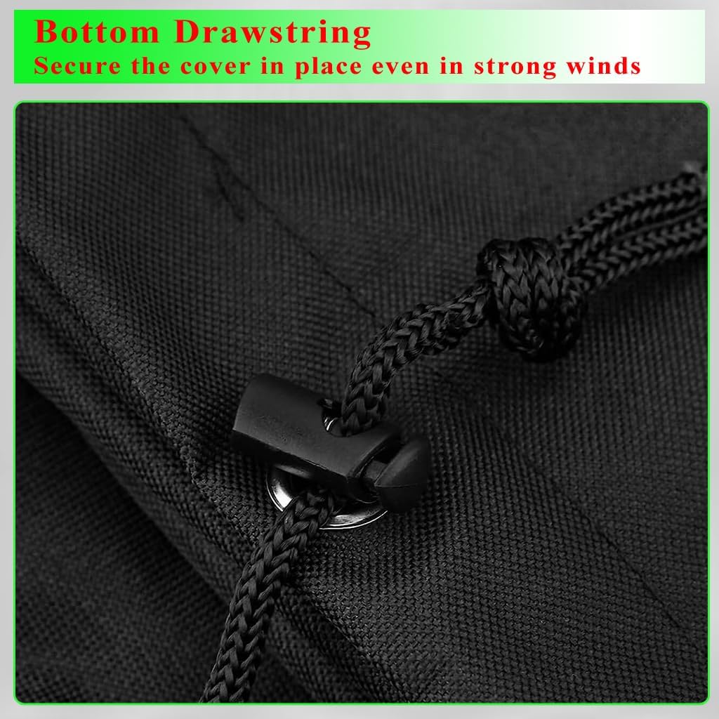 30 Inch Square Fire Pit Cover for 28-30 Inch Fire Pit Tables, 600D Heavy Duty Waterproof 31 x 31 x 25 Inches Patio Propane Gas Firepit Cover Square Outdoor, Black - Image 4