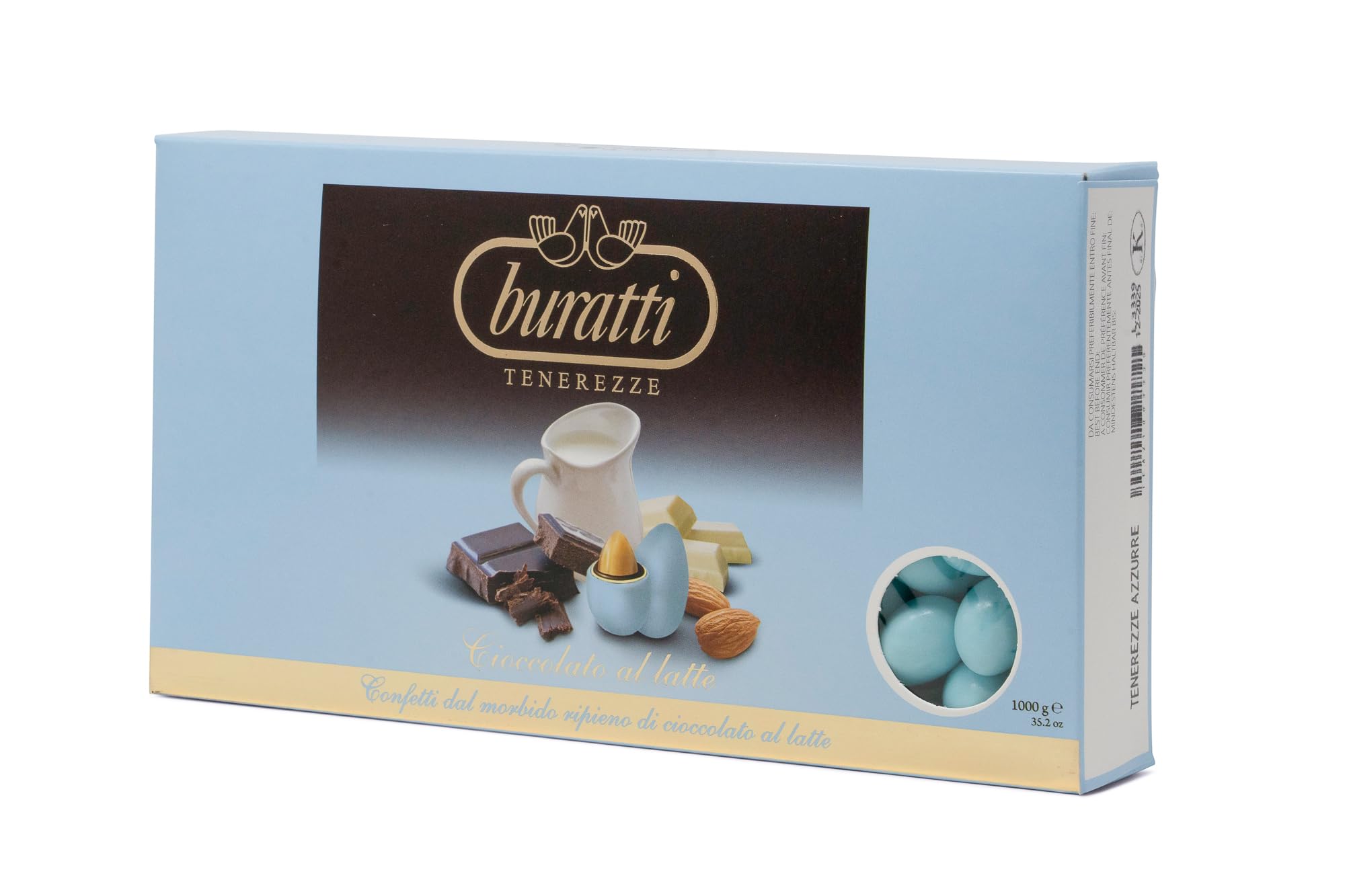 Buratti Confetti Tenerezze Almendras Recubiertas De Chocolate Azul 1000 g