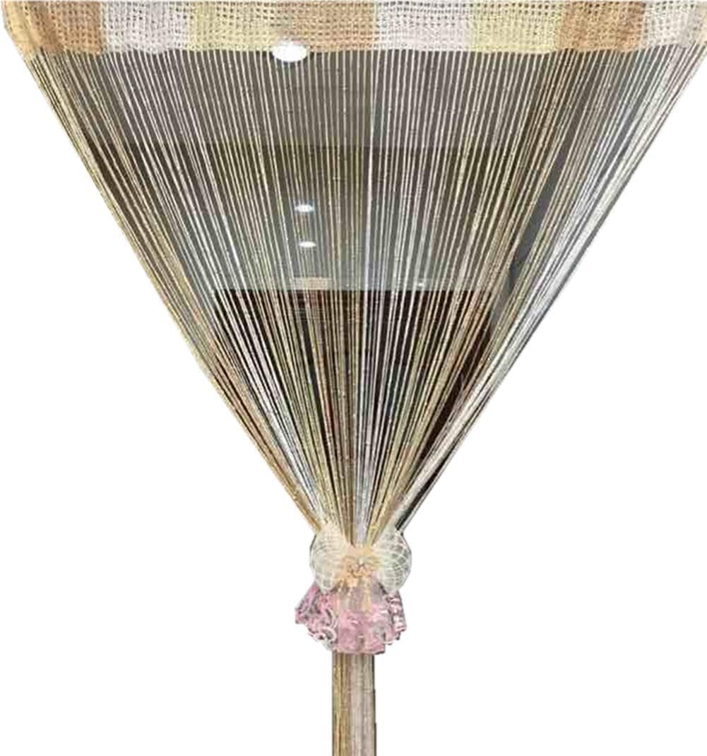 Duosuny Door String Curtain Rare Flat Silver Ribbon Thread Fringe Window Panel Room Divider Cute Strip Tassel for Wedding Coffee House Restaurant Parts (39x78 Inch