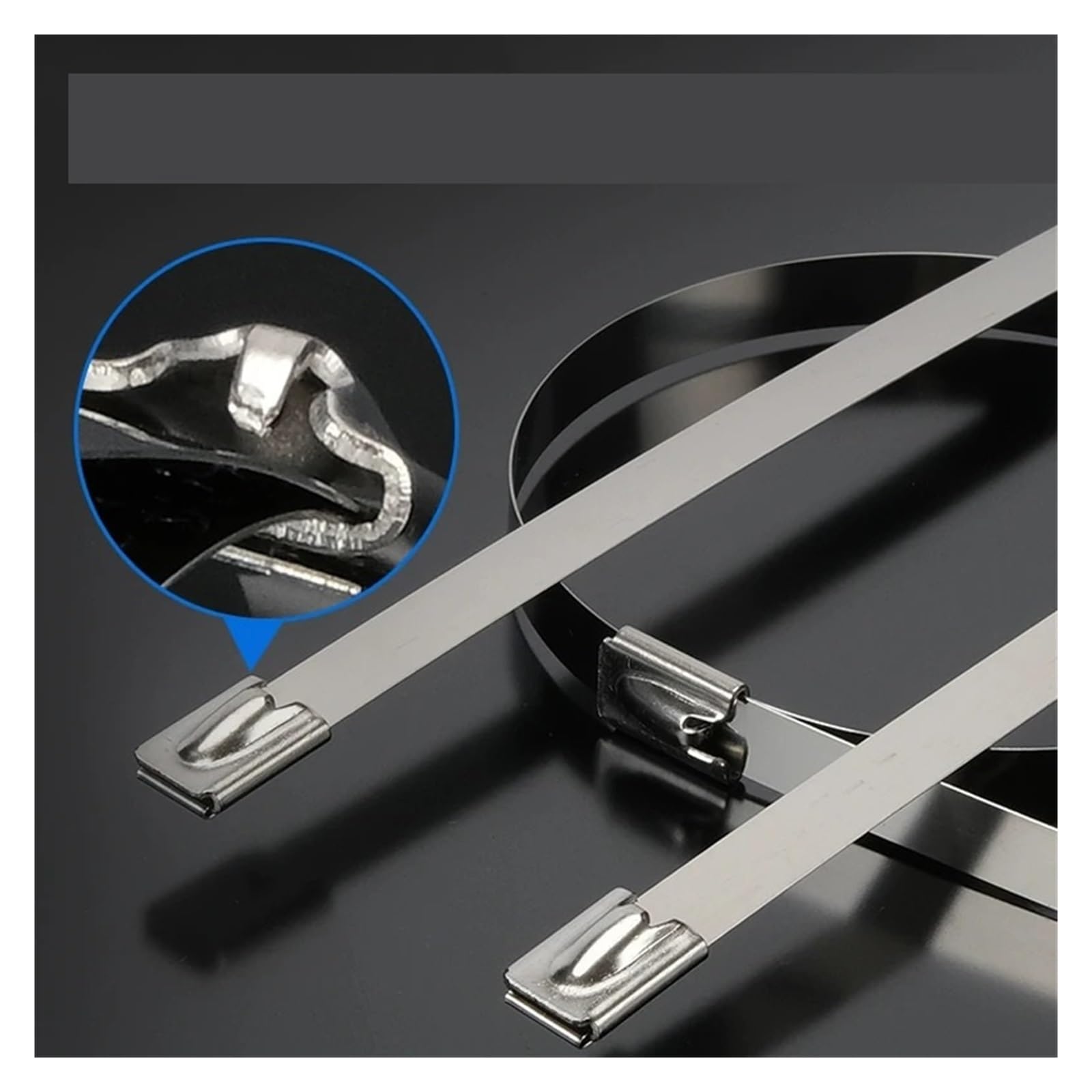 10 bridas for cables autoblocantes de acero inoxidable 304.