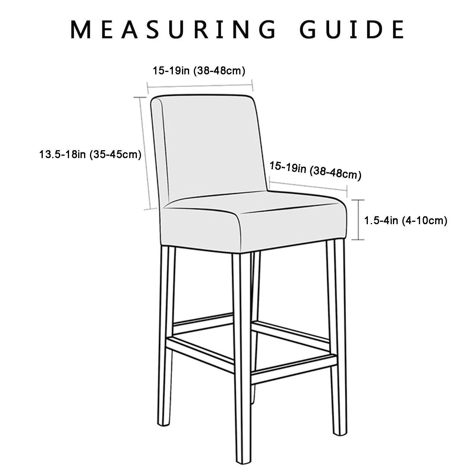 JHLD Velvet Bar Stool Covers, Stretch Barstool Slipcover Elastic Furniture Chair Seat Cover (Chair Not Included) Machine Washable for Short Back Chair-Khaki-Set of 2