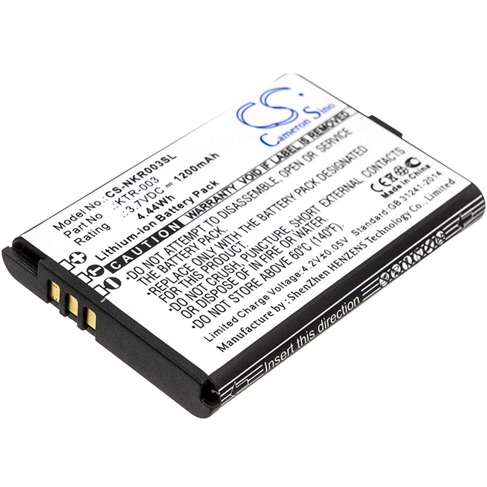CS-NKR003SL Batería 1200mAh Compatible con [Nintendo] MWH710A01, New 3DS, NN3DS sustituye KTR-003