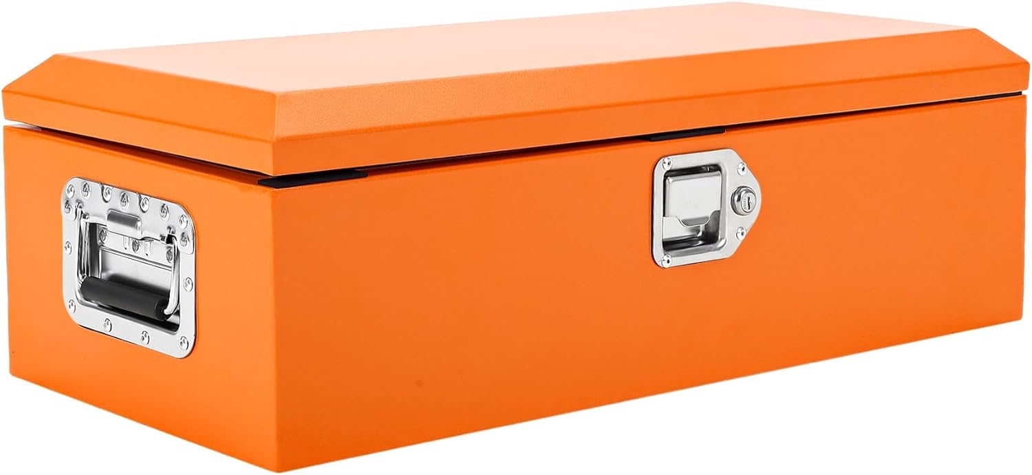 OUTLANE 20x12 Inch Truck Bed Tool Box, Heavy Duty Steel Lockable Storage Chest with Keys & Side Handle, Weatherproof Organizer Box for Pickup Trucks, RV, Trailer