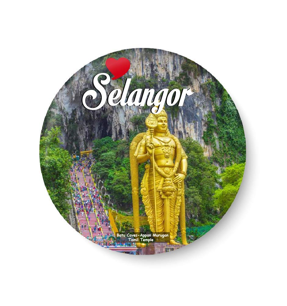PEACOCKRIDE Love Selangor I Batu Caves - Appan Murugan Tamil Tample I Malaysia Diaries I I Souvenir l Travel I Fridge Magnet (Metal, Multicolour, 75mm)