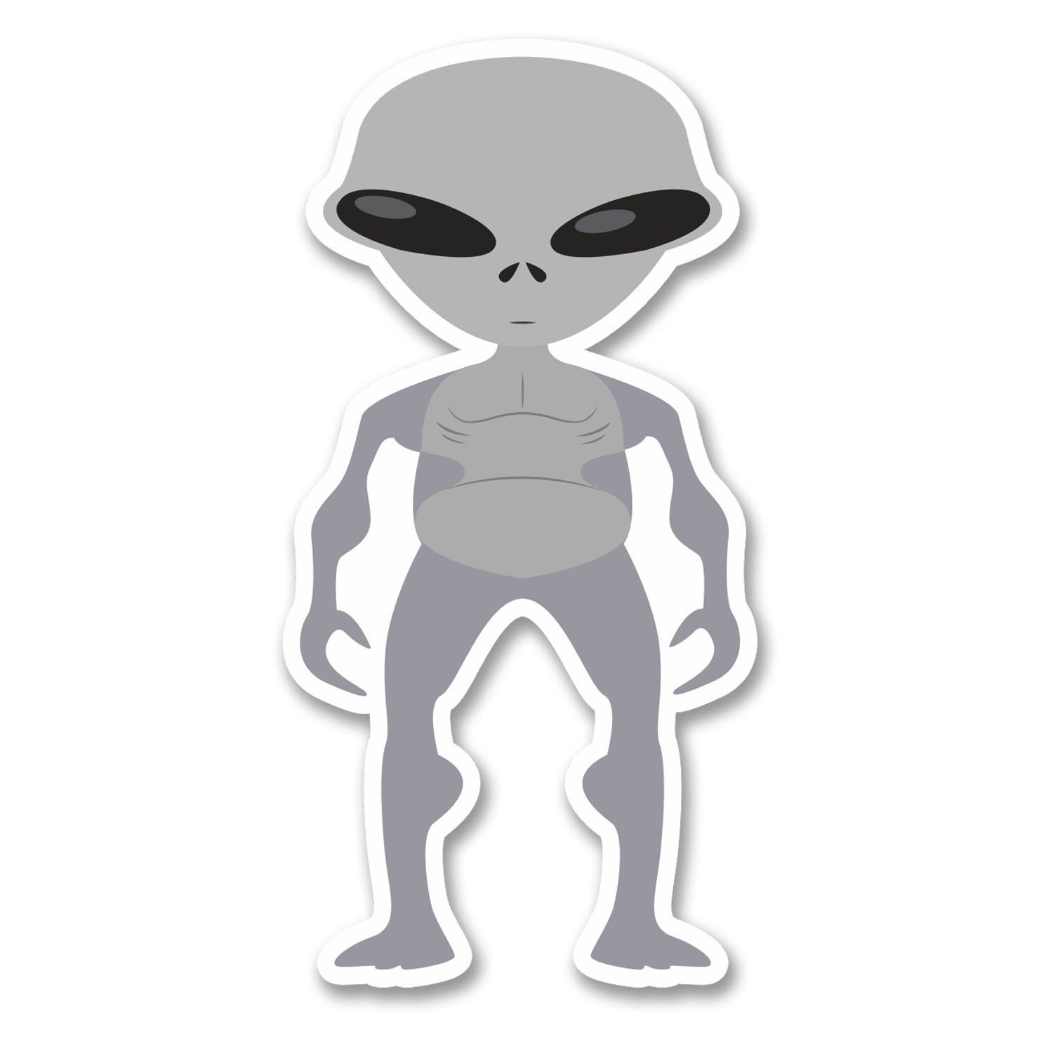 2 x 10cm Alien Grey Vinyl Sticker Laptop Car Bike Helmet X-Files UFO Decal #6232 (5cm Wide x 10cm Tall)