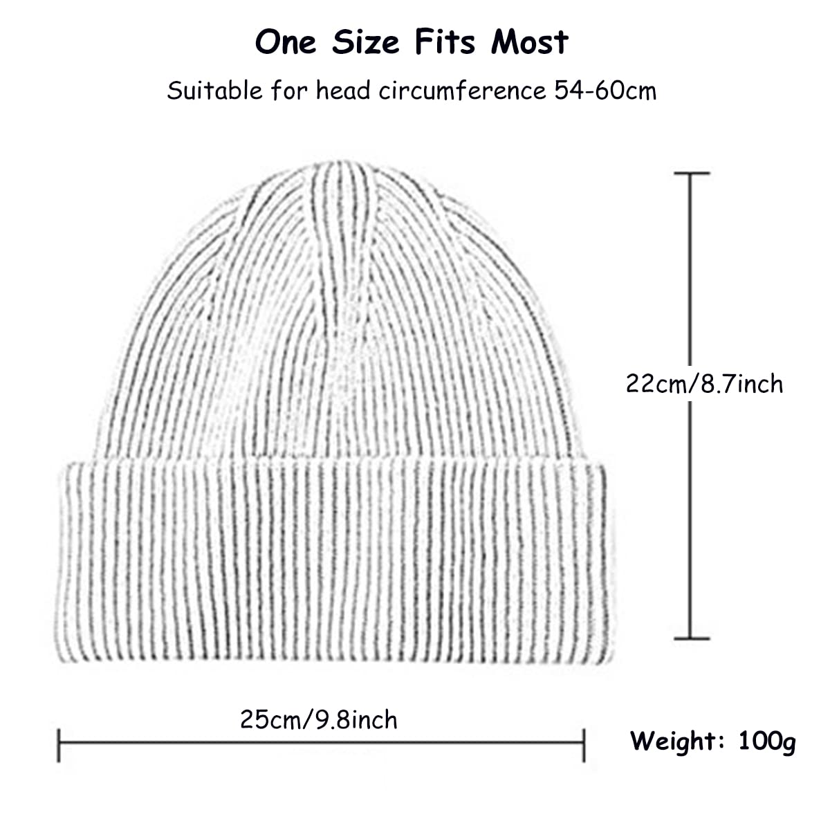 Gorro de Punto Clásico para Hombres y Mujeres, Sombrero de Punto de Lana 100% Suave Unisex, Gorros de Calavera Gorra de Invierno Cálido Beanie Deportivo para Exterior Correr Esquiar Dark Gray