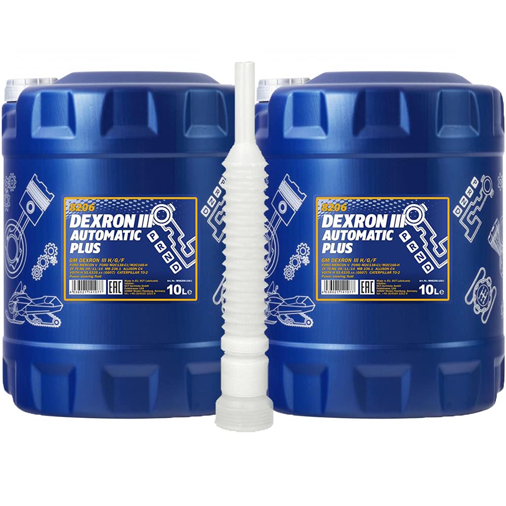 2 x 10 Liter, MANNOL 8206 Dexron III Automatic Plus ATF Getriebeöl (3,10€/Liter)
