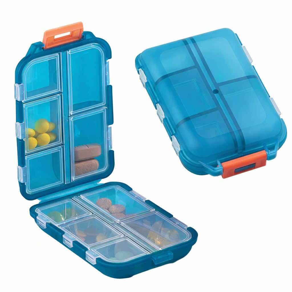 Sumiko Double Layer Pill Organizer – Portable Travel Medicine Box | Waterproof Mini Pill Case for Vitamins | Tablets & Capsules | Compact Pill Holder for Home Office Outdoor & Gifts - 2 Packs-image-28