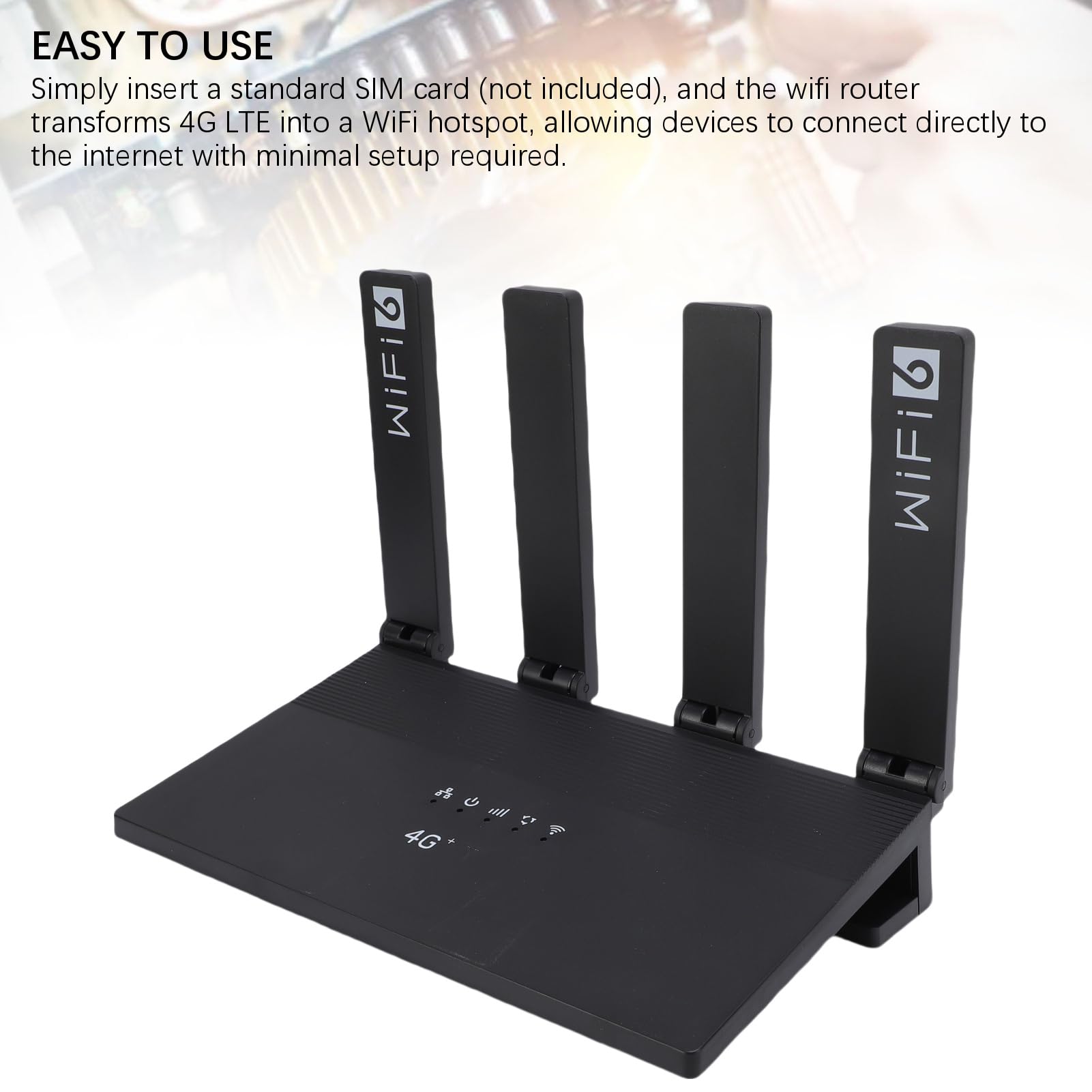Pongnas Router LTE 4G CPE WiFi6, Modem Router con Slot SIM Card e Batteria