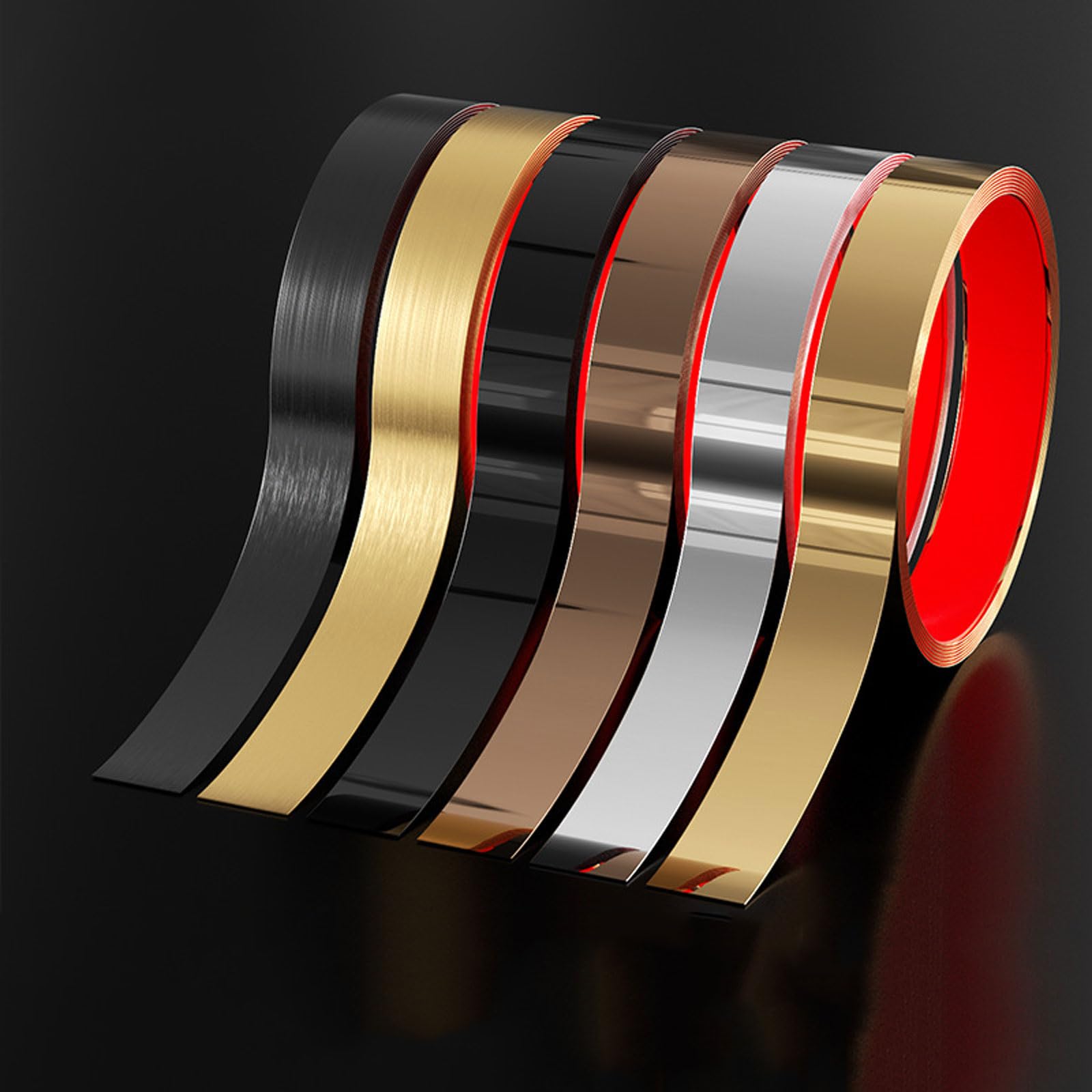 QIPN 20ft Self Adhesive Wall Trim Molding, Metal Flexible Metallic Decorative Trim Mirror-like Peel And Stick Strip For Mirror Frame, Wall, Fireplace (Size:Width 4cm/1.57inch,Color:Brushed rose gold)