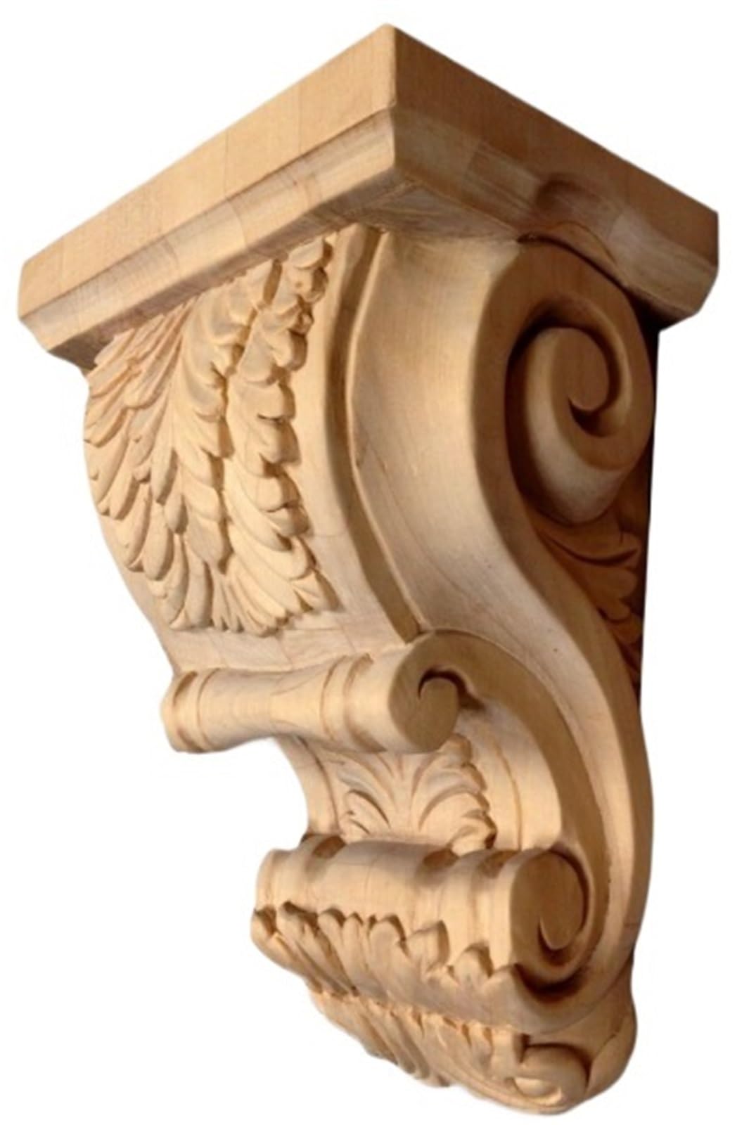 Corbeaux sculptés en bois pour angle d'armoire et décoration de meuble de maison
