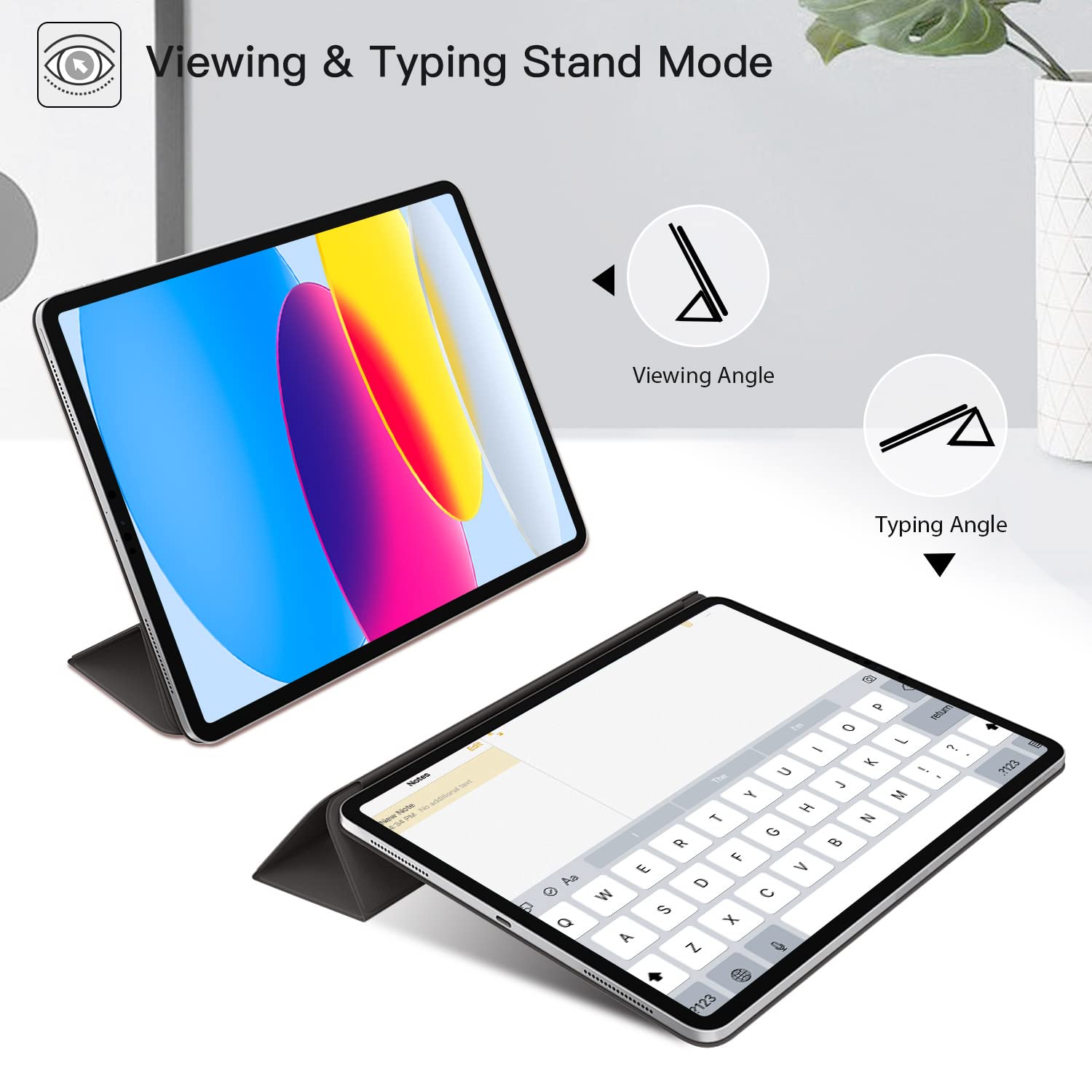 ZtotopCases Custodia per iPad 10a Generazione, Modello 2022 da 10,9 Pollici,Cover Business in Pelle Premium con Funzione Sveglia/Sleep Automatica,Cover per Supporto Multi-Angolo con Tasca, Demin Nero
