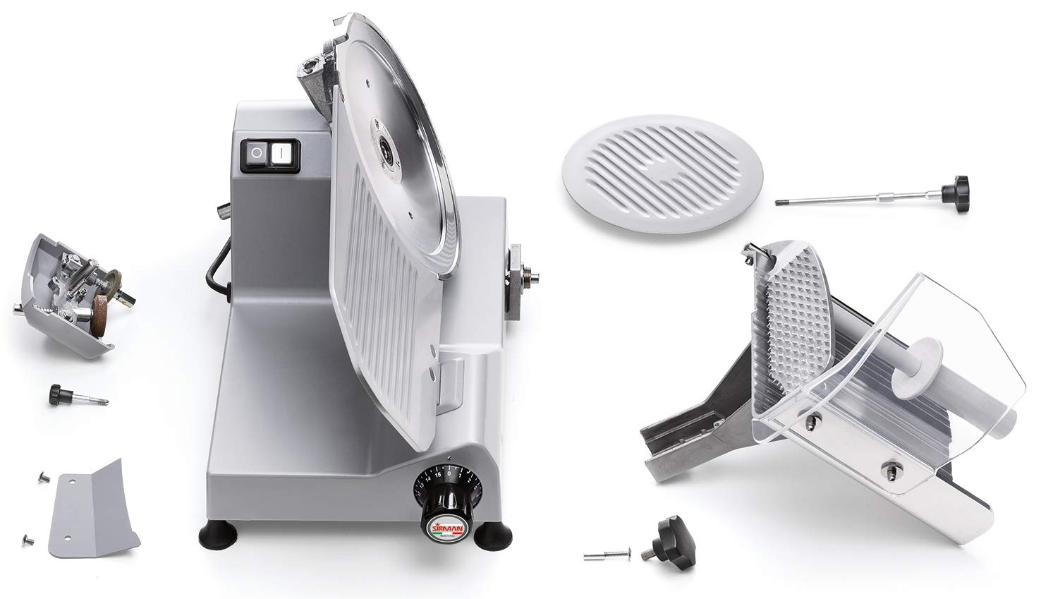 SIRMAN | Affettatrice inclinata per uso Professionale Modello SMART lama in acciaio diametro Ø 220 mm inclinata 25° (Gialla)